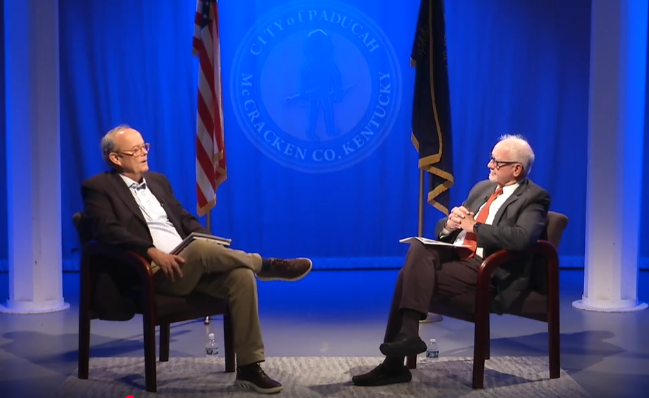 City Commissioner Buz Smith and Mayor George Bray at TV studio